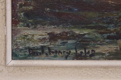 null "Voiliers au port", huile sur panneau, sbg. 27,5x35 cm