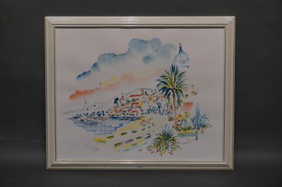 Marcel TRONET "Vue de Cannes", aquarelle, sbd, daté 95. 40/50.