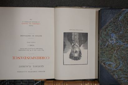 LIVRES Manette de livres reliés, Gustave Flaubert: "Œuvres complètes illustrées",...