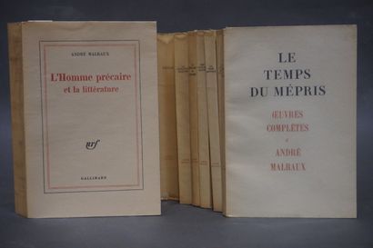 André MALRAUX Ensemble de 8 volumes: "L'homme précaire et la littérature", 1 vol.,...
