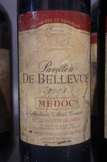 null Manette de 14 bouteilles de vin Médoc: 5 Château Moulin de Blanchon 1997, 4...