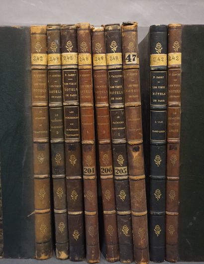 F.CONTET "Les Vieux Hôtels de Paris", 9 volumes reliés et illustrés, ed. F.CONTET...