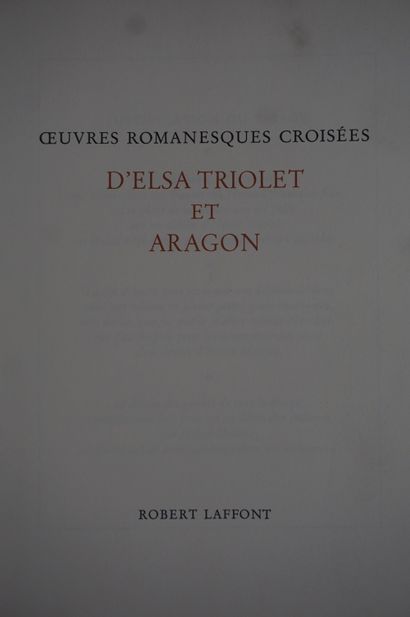 null "Œuvres romanesques croisées d'Elsa Triolet et Aragon", 42 volumes reliés, 1964,...
