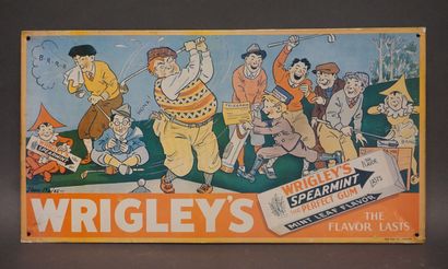 null Plaque publicitaire en tôle Wrigley's. 24x45,5 cm