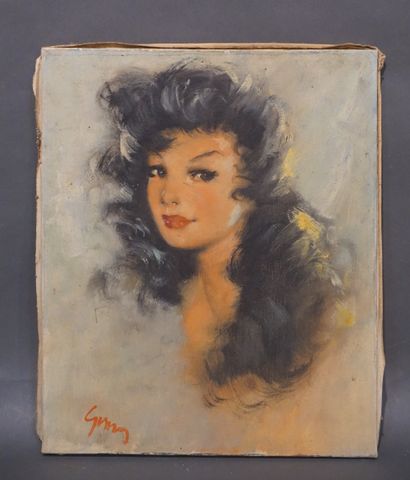 null "Portrait de jeune femme", huile sur toile, sbg. 45,5x38 cm