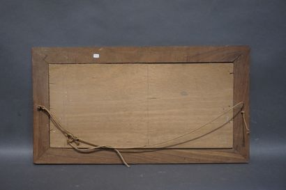 F.HABERKOAN (XX°) "Ploumanac'h", huile sur panneau, sbd. 29x63 cm