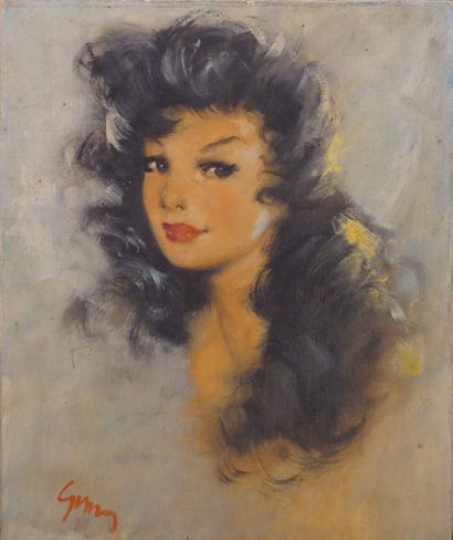 null "Portrait de jeune femme", huile sur toile, sbg. 45,5x38 cm