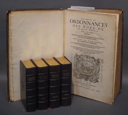 null "Les édicts et ordonnances des roys de France" 1vol. bound 1625 (worn) and "Brebiarium...
