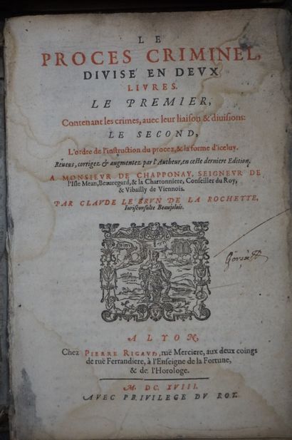 null Manette de livres XVIIIe, Traité de Bacquet, De Mezeray: "Histoire de France"...