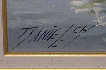 Christian TANIEL "Rivage breton", huile sur toile, sbg; signé, situé et daté 2002...