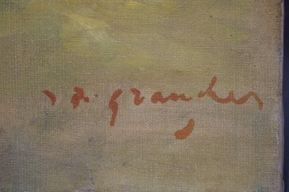 Jean-Baptiste GRANGER (1911-1974) "Jeune fille à la robe blanche", huile sur toile,...