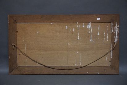 F.HABERKOAN (XX°) "Côte bretonne", huile sur panneau, sbd. 29x63 cm