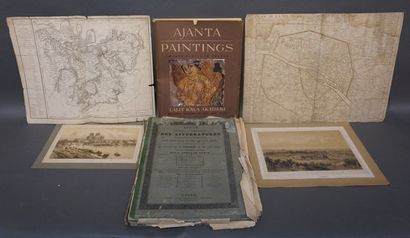 null Collection of Indian reproductions Ajanta paintings, atlases of literature,...