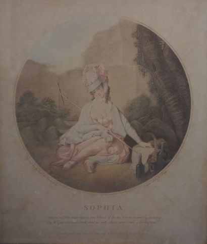 null Trois gravures, l'une d'après Peters: "Sophia" (42,5x36,5 cm), les deux autres...