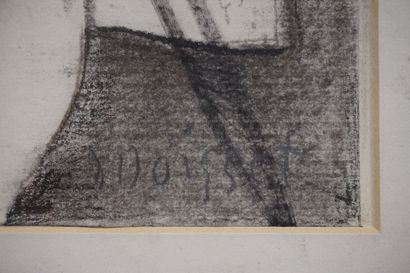 Raymond MOISSET (1906-1994) "Abstraction", fusain, sbd. 34x26 cm