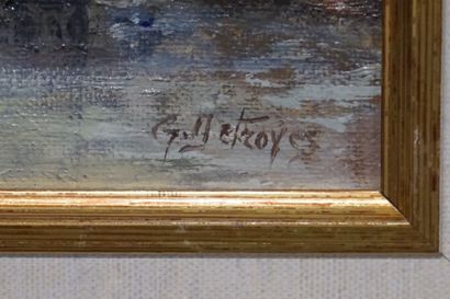 Georges DETROYES (1921) "Derniers rayons", huile sur toile, sbd. 24x35 cm