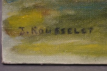 J. ROUSSELET "Après l'orage", huile sur panneau, sbg. 41x49 cm