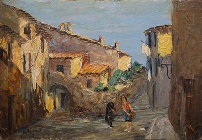 Louis-Jacques VIGON (1897-1985) 
"Brignole-sur-Var", huile sur isorel, sbg. 24x35...