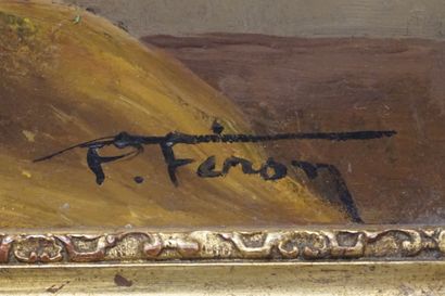 Paul FERON "Bouquet de fleurs", huile sur isorel, sbd. 35x27 cm