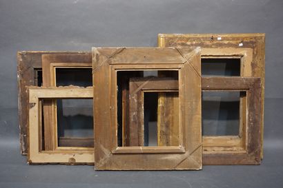 null Manette de six cadres en bois et stuc doré (de 36x30 cm à 51x41,5 cm env.)