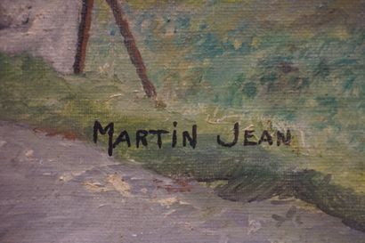 MARTIN Jean "Route de campagne", huile sur toile, sbd (léger enfoncement). 38x55...