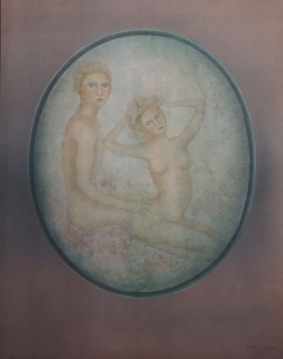 null D'après Nicole André: "Couple", série de deux lithographies, sbd. 66x52 cm