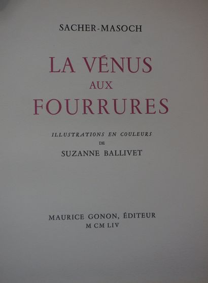 null Six livres illustrés modernes et emboités: Sacher-Masoch: "La Vénus aux fourrures",...