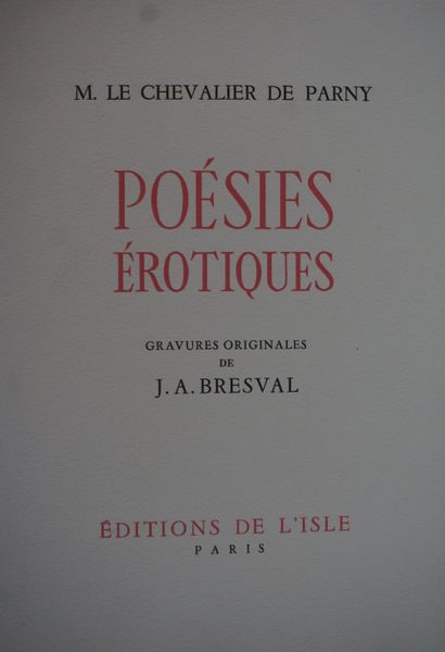 null Six modern illustrated volumes: Le chevalier de Parny: "Poésies érotiques",...