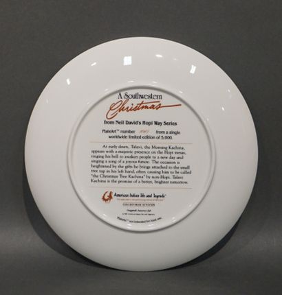 null Assiette en porcelaine américaine "A southwestern christmas". 21,5 cm