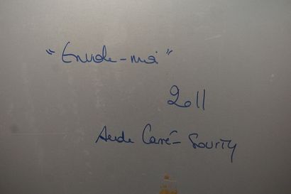 Aude CARRE-SOURTY (1971-2019) "Envole moi", huile sur métal, sbd, daté 2011. 100x200...