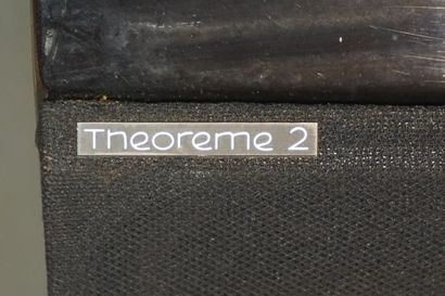 Theoreme 2 Pair of black baffles on black feet (wear and tear, cover to be reattached)....