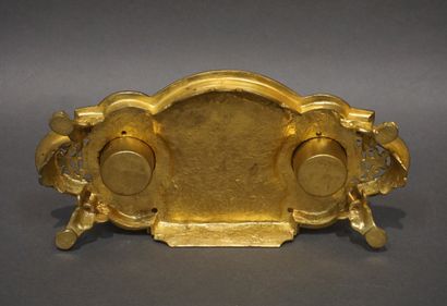 null Encrier en bronze de style Louis XIV. 13x27x14 cm