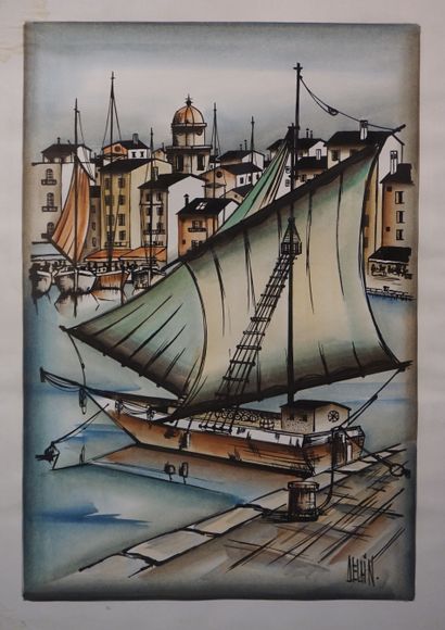 null Two reproductions: "The port of Saint-Tropez" after Delain (69x49 cm) and "...