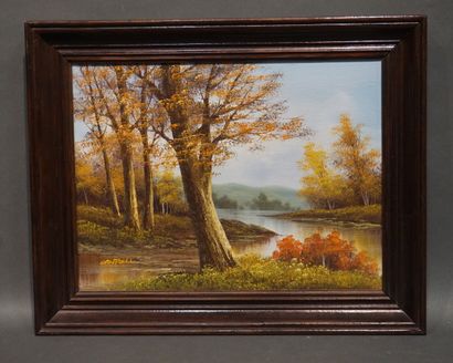 CANTRELL "Autumn landscape", oil on canvas, sbg. 31x41 cm