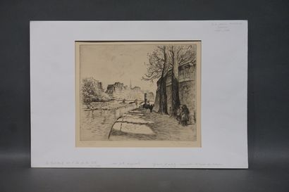 Paul Adrien BOUROUX (1878-1967) "The Pont-Neuf and the Ile de la Cité", etching,...