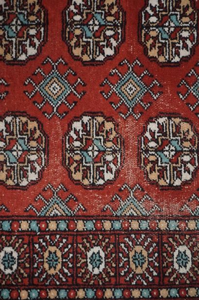 null Gallery carpet with red background style boukhara (wear). 365x84 cm