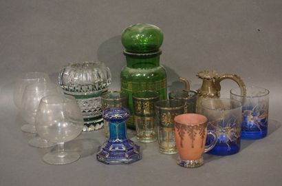 null Handle of glassware and crystal of colors, pot, pourer, vase in Val Saint Lambert...