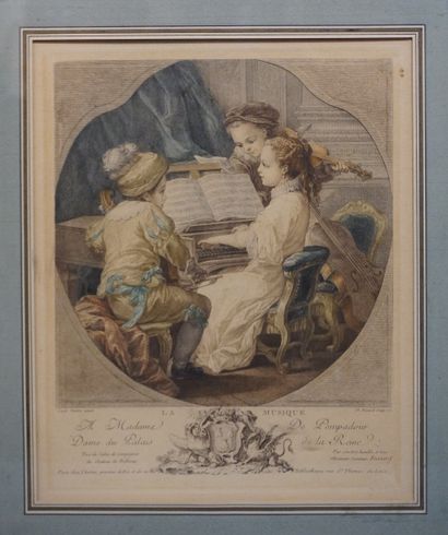 null After Carle Van Loo: "Music, to Madame de Pompadour, Lady of the Queen's Palace",...