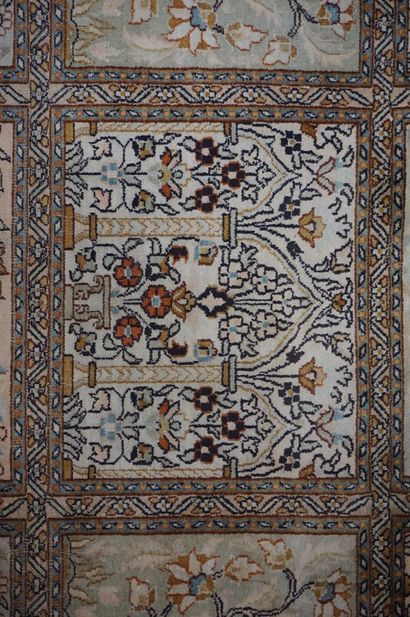null Carpet type Kashmir with decoration of the 4 seasons, landscapes, trees and...