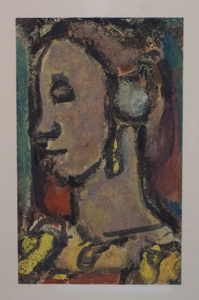null Reproduction in color: "Profile of a woman". 27,5x17 cm