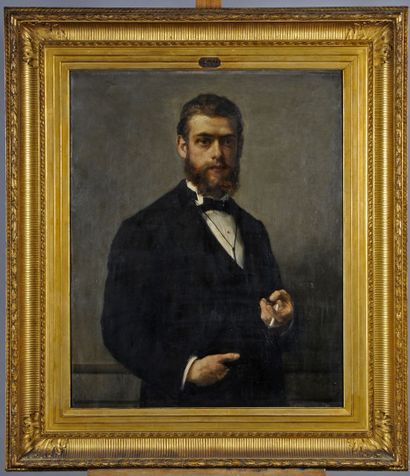 null Léon-François COMERRE (1850-1916) : 
« Homme en buste », vers 1880, 
hst shg,...