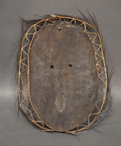null Manette de masque en bois et coquillages de Nouvelle Guinée (45 cm), figurines...