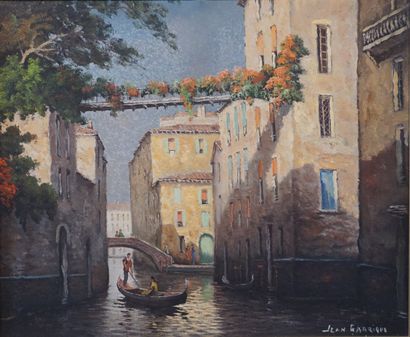 Jean GARRIQUE "Venise", huile sur toile, sbd. 46x55 cm