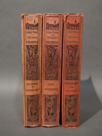 null Trois volumes Jules Verne "Voyages extraordinaires": "Les enfants du capitaine...