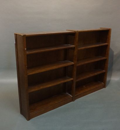 null Corridor shelf in brown patinated wood and plywood (wear, parts to be refixed)....