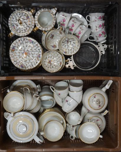 Two porcelain tea or coffee service handles,...