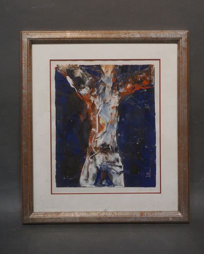 null Modern school: "Crucifixion", oil, sbd. 33x27 cm