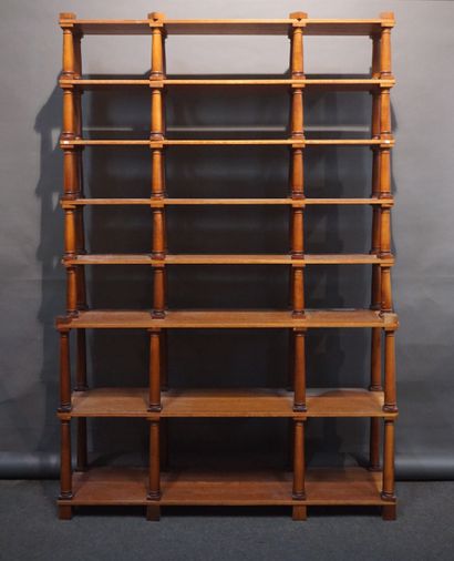 null Wooden bookcase with columns (insolate). 225x150x35 cm