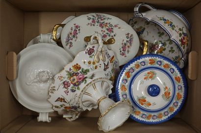 Five-piece earthenware or porcelain set,...