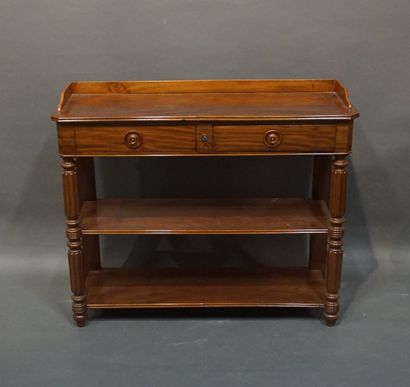 null Nineteenth-century mahogany console with two drawers in the waist, three trays...